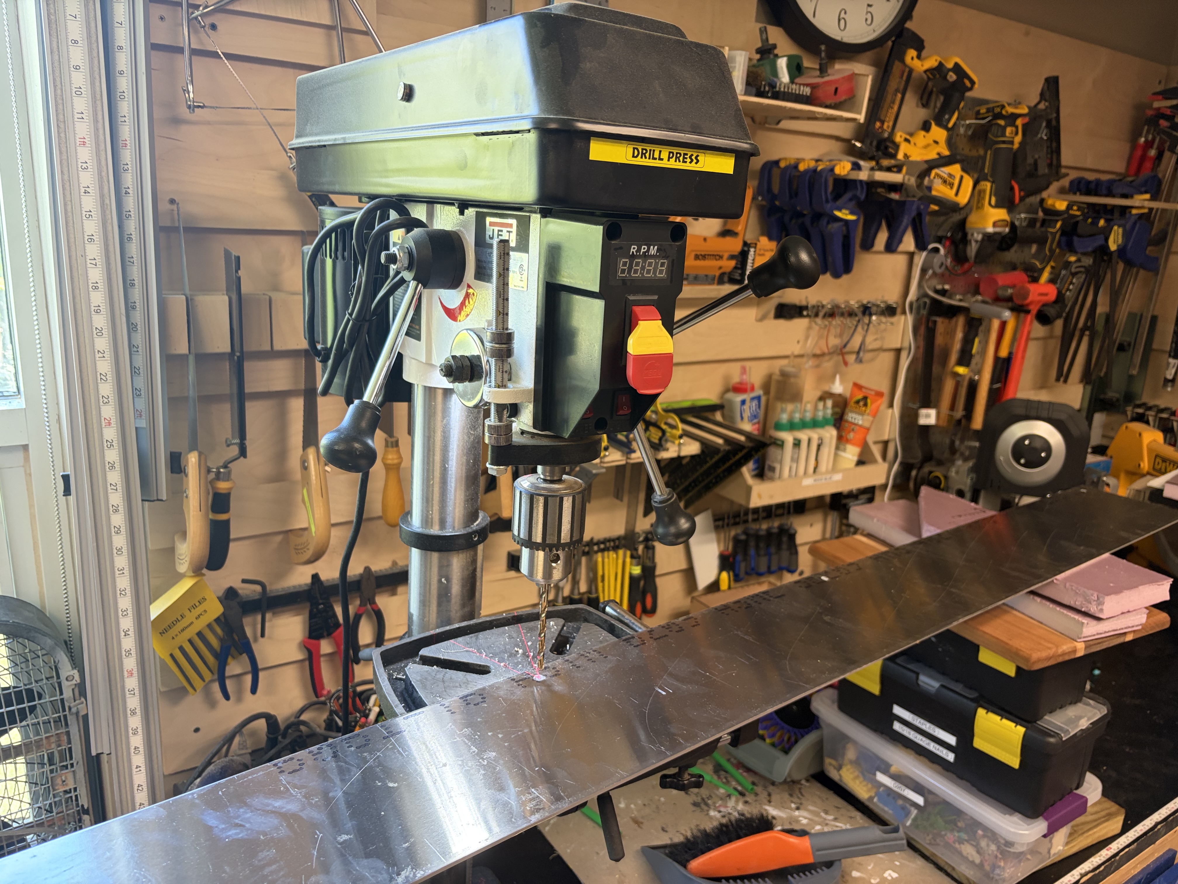 Drilling mounting holes in aluminum lower walls
